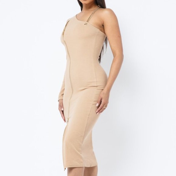 Gorgeous one sided Long Sleeve Midi Dress - Picture 2 of 6